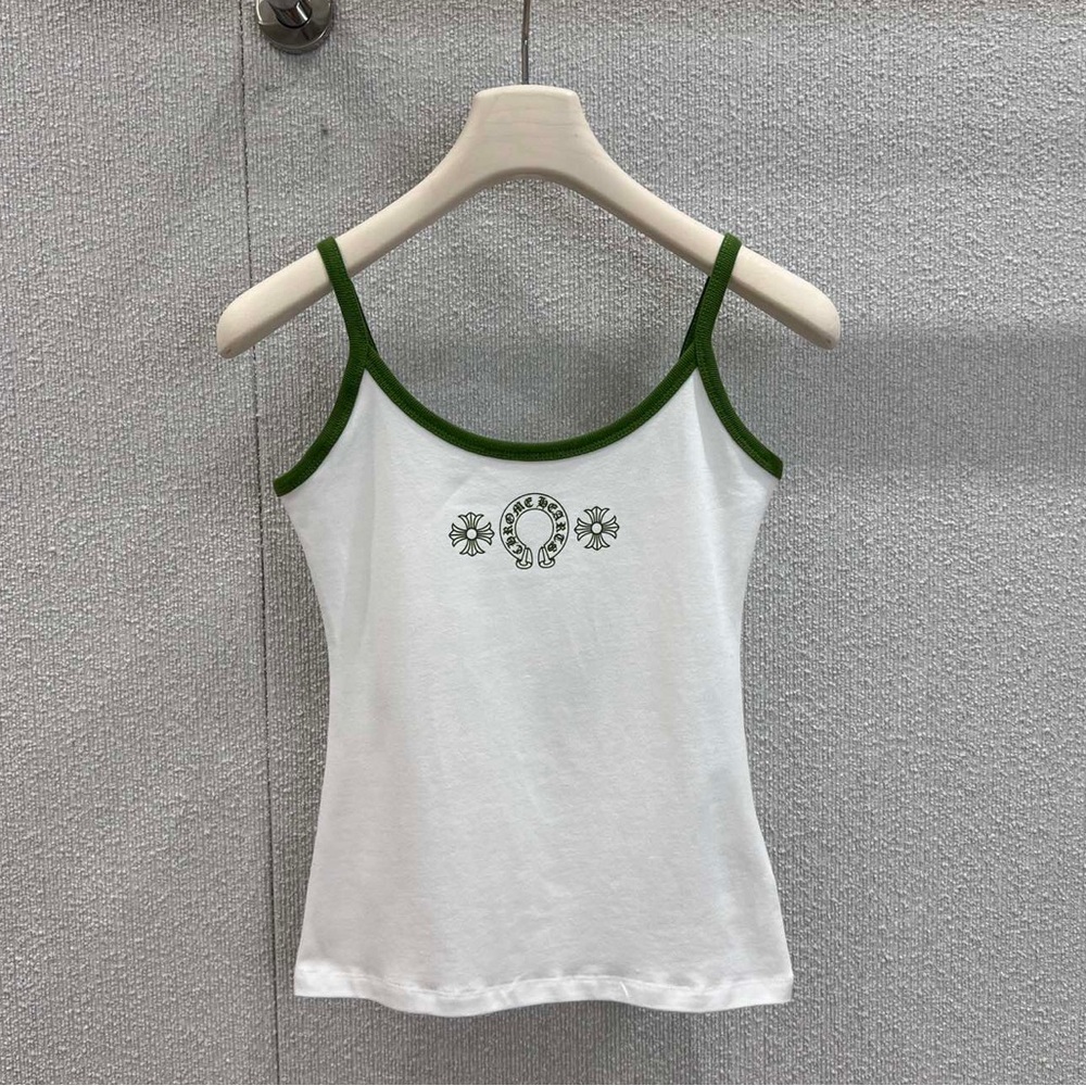 Chrome Hearts White Camisole with Green Trim